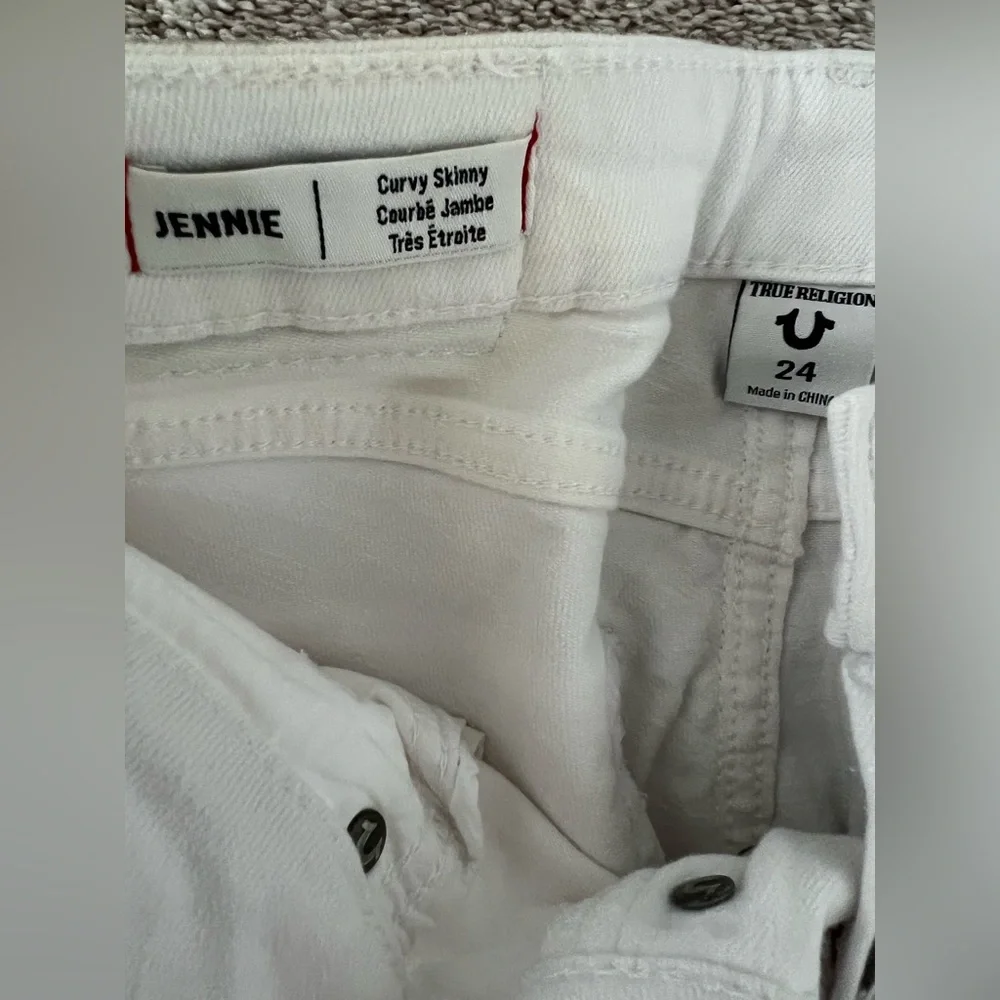 True Religion Jennie Row White Button Fly Jeans – Size 24 - Picture 10 of 11